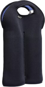 BUILT 2B-BLK 2-Bottle Stain Resistant Neoprene Wine/Water Bottle Carry Tote, Black - Image 5