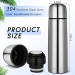 Domensi 2 Pcs Stainless Steel Thermal Bottle 17 oz/ 500 ml Hot Water Flask Coffee Travel Mugs with Cup Cafe Sealed Vacuum Insulated Bottles for Hot Drinks - Image 3