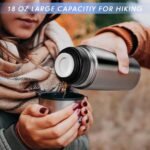 Domensi 2 Pcs Stainless Steel Thermal Bottle 17 oz/ 500 ml Hot Water Flask Coffee Travel Mugs with Cup Cafe Sealed Vacuum Insulated Bottles for Hot Drinks - Image 6