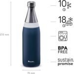 Aladdin Fresco Thermavac Stainless Steel Water Bottle 0.6L Deep Navy – Leakproof - Keeps Cold for + 10 Hours - BPA-Free - Dishwasher Safe - Reusable Thermos Flask with Durable Finish - Image 4