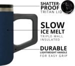 Elemental Insulated Coffee Mug - Triple-Wall Stainless Steel Summit Travel Cup for Hot and Cold Drinks - Thermal Coffee Mug with Lid and Handle for Camping, Office & Travel 12oz - Navy Blue - Image 4
