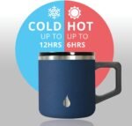 Elemental Insulated Coffee Mug - Triple-Wall Stainless Steel Summit Travel Cup for Hot and Cold Drinks - Thermal Coffee Mug with Lid and Handle for Camping, Office & Travel 12oz - Navy Blue - Image 6