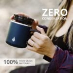Elemental Insulated Coffee Mug - Triple-Wall Stainless Steel Summit Travel Cup for Hot and Cold Drinks - Thermal Coffee Mug with Lid and Handle for Camping, Office & Travel 12oz - Navy Blue - Image 7