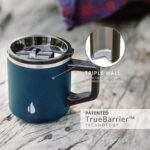 Elemental Insulated Coffee Mug - Triple-Wall Stainless Steel Summit Travel Cup for Hot and Cold Drinks - Thermal Coffee Mug with Lid and Handle for Camping, Office & Travel 12oz - Navy Blue - Image 8