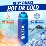 UZZAL 32 oz Stainless Steel Water Bottle, Vacuum Insulated Double Wall, BPA Free & Leakproof, Reusable Insulated Water Bottle for Gym, Travel & Office - Image 3