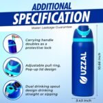UZZAL 32 oz Stainless Steel Water Bottle, Vacuum Insulated Double Wall, BPA Free & Leakproof, Reusable Insulated Water Bottle for Gym, Travel & Office - Image 4