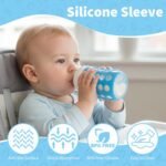 4 Pack Silicone Sleeves Compatible with Gulicola Glass Bottle, Silicone Sleeves for Glass Bottle, Soft and Flexible, Protect Bottles from Drops and Cracks, with Built-in Marking, Blue - Image 3