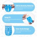 4 Pack Silicone Sleeves Compatible with Gulicola Glass Bottle, Silicone Sleeves for Glass Bottle, Soft and Flexible, Protect Bottles from Drops and Cracks, with Built-in Marking, Blue - Image 4