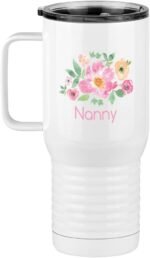 Just So Posh Nanny Flowers Tumbler, Travel Coffee Mug with Handle and Slider Lid, White 20 oz Polar Camel, Stainless Steel, Vacuum Insulated - Image 3