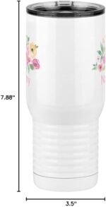 Just So Posh Nanny Flowers Tumbler, Travel Coffee Mug with Handle and Slider Lid, White 20 oz Polar Camel, Stainless Steel, Vacuum Insulated - Image 4