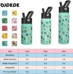 BJPKPK Insulated Water Bottle with Straw Lid, 15 oz Stainless Steel Metal Water Bottles, Reusable Leak Proof BPA Free Water Bottles, Cups, Thermo, Spring Party-Green - Image 5