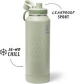 Takeya Sport 40 oz Triple-Insulated Stainless Steel Water Bottle, Spout Lid – Leakproof, Sweatproof, BPA-Free, Keeps Drinks Cold 36 Hrs, Hot 14 Hrs – Eucalyptus - Image 3