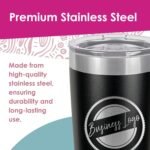 The Crafty Engineer 20oz Black Stainless Steel Tumbler, Personalized Engraved Logo, Insulated Drinking Cup for Men & Women - Image 3