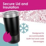 The Crafty Engineer 20oz Black Stainless Steel Tumbler, Personalized Engraved Logo, Insulated Drinking Cup for Men & Women - Image 5