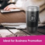 The Crafty Engineer 20oz Black Stainless Steel Tumbler, Personalized Engraved Logo, Insulated Drinking Cup for Men & Women - Image 7