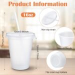 Sieral Cups with Straws and Lids Kids Tumbler with Straw Reusable Water Bottle Iced Coffee Travel Mug Adults Plastic Cups for Parties 16 oz (Clear Colors,30 Pack) - Image 3