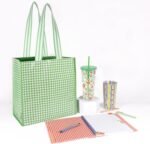 Martha Stewart Double Wall Tumbler with Lid and Reusable Straw, Floral Plastic Cup, Insulated Travel Cup Holds 24 Ounces, Floral Cloud Dancer - Image 4