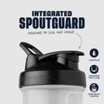 BlenderBottle Classic V2 Shaker Bottle Perfect for Protein Shakes and Pre Workout, 20-Ounce, Clear/Black - Image 3