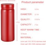 Mini Water Bottle Cute Water Bottle - 7 oz Tiny Insulated Vacuum 18/10 Stainless Steel Small Flask - Leak Proof & Spill Proof & Keeps Cold and Hot for Drink, Coffee, Tea - Red - Image 3