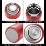 Mini Water Bottle Cute Water Bottle - 7 oz Tiny Insulated Vacuum 18/10 Stainless Steel Small Flask - Leak Proof & Spill Proof & Keeps Cold and Hot for Drink, Coffee, Tea - Red - Image 4