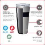 Built 24 Oz Insulated Travel Tumbler With Straw Lid - Reusable Stainless Steel Drinking Cup, Double Wall, Spill Resistant, Dishwasher Safe, BPA Free, Easy Grip, Leak Proof (White) - Image 4