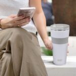 Built 24 Oz Insulated Travel Tumbler With Straw Lid - Reusable Stainless Steel Drinking Cup, Double Wall, Spill Resistant, Dishwasher Safe, BPA Free, Easy Grip, Leak Proof (White) - Image 5