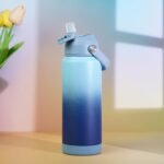 BJPKPK Water Bottle with Straw Lid, 24oz Vacuum Insulated Water Bottles, Metal Stainless Steel Thermo for Sports, Travel, BPA Free Leak Proof Thermo, Cups, Flasks, Tumblers,Sky - Image 4