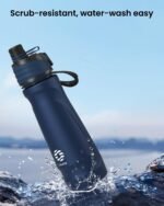 Stainless Steel Water Bottle Sport 24OZ - Misting & Drinking Insulated Function, Durable BPA-Free Safe, No Leak with Handle and Lid for Men Women, Camping Outdoor Kids Navy Blue - Image 4