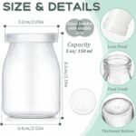 Zubebe 6 Pack 5 oz Christmas Glass Milk Bottles with 12 Lids - Versatile Small Glass Jars for Holiday Party Favors, DIY Decorations, Yogurt Pudding, and Juice, Reusable - Image 3