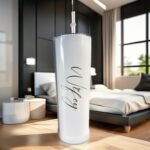 QualityVibe 20 oz Wifey & Hubby Skinny Tumblers, Set of 2, Stainless Steel, Engraved, Modern, Wedding & - Image 4
