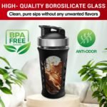 Glass Protein Shaker Bottle for Protein Mixes and Shakes - 635ml 20oz, BPA-Free Shake Bottle, Leak-Proof Glass Shaker Blender - Mixer for Gym, Durable Shaker - Image 3