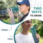 Insulated water bottle with Straw and Chug Lids, 18/10 Stainless Steel 24oz Water Bottle BPA Free, Double Wall Vacuum Wide Mouth Insulated Water Bottle for Men, Women & Kids BLUE BLUE - Image 6