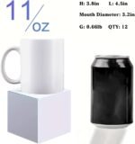 12 Pack Sublimation Mugs,11 OZ White Coffee Mugs With White Gift Boxes,Tazas Para,Ceramic Blank Coffee Mugs For Coffee, Tea, Latte, Soup, Milk, Hot Cocoa - Image 3