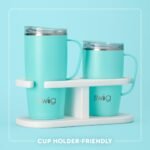 Swig Life 22oz Travel Mug, Insulated Tumbler with Handle and Lid, Travel Coffee Mug, Cup Holder Friendly, Stainless Steel 22 oz Tumbler, Reusable Insulated with Lid (Secret Garden) - Image 4