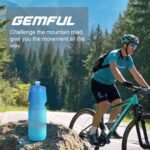 GEMFUL 2 Pack Bike Water Bottles 24oz Squeeze Cycling Drink Bottle BPA-Free Leak-Proof No-Sweat Grip for MTB Commuting Gym Road Bikes (Gradient Pink Blue+Grey) - Image 3