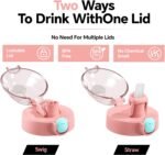 QWE Gym Large Plastic Water Bottle for women with lids and Straws&Handle,67oz,Heat-resisting,PPSU BPA Free, 1/2 half Gallon Water Jug Double drinking,leak proof, for Travel,Outdoors,Camping(Pink) - Image 3