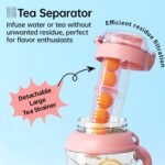 QWE Gym Large Plastic Water Bottle for women with lids and Straws&Handle,67oz,Heat-resisting,PPSU BPA Free, 1/2 half Gallon Water Jug Double drinking,leak proof, for Travel,Outdoors,Camping(Pink) - Image 6