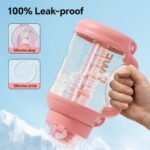 QWE Gym Large Plastic Water Bottle for women with lids and Straws&Handle,67oz,Heat-resisting,PPSU BPA Free, 1/2 half Gallon Water Jug Double drinking,leak proof, for Travel,Outdoors,Camping(Pink) - Image 7