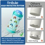 Fimibuke Kids Insulated Water Bottle with Straw Lid & Handle -14oz BPA FREE 18/8 Stainless Steel Metal Tumbler Leak Proof Double Wall Vacuum Kids Cup Toddler Water Bottle for School Boy Girls - Image 6
