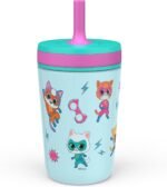 Zak Designs SuperKitties Kelso Toddler Cups For Travel or At Home, 12oz Vacuum Insulated Stainless Steel Sippy Cup With Leak-Proof Design is Perfect For Kids (Ginny, Sparks, Buddy, Bitsy) - Image 4
