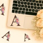 A Initial Monogram Floral Sticker – Set of 3 | Elegant Watercolor Name Letter Decals for Laptop, Tumbler, Journal | Personalized Gift for Girls, Women & Teens - Image 4