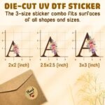 A Initial Monogram Floral Sticker – Set of 3 | Elegant Watercolor Name Letter Decals for Laptop, Tumbler, Journal | Personalized Gift for Girls, Women & Teens - Image 5