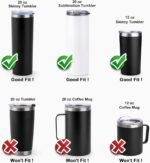 Skinny Tumbler Replacement Lid Fits for Skinny Tumbler 2.73-2.75 inches in diameter,2 Pack Splash Resistant Lids Sliding Covers, BPA Free - Image 4
