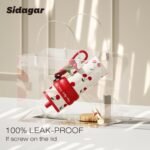 24 oz Stainless Steel Tumbler with Lid and Straw, Insulated Water Bottle Leak Proof for Hot and Cold, Portable Travel Coffee Mug, Reusable Coffee Cup for Women, Cherry - Image 4