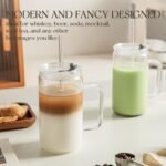 24oz Glass Tumbler with Lid and Straw - Leak Proof Travel Cup with Handle, Reusable Drinking Glass for Iced Coffee, Smoothies & Tea, Dishwasher Safe Spill-Proof Water Bottle for Home, Office, Gym - Image 3