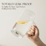 24oz Glass Tumbler with Lid and Straw - Leak Proof Travel Cup with Handle, Reusable Drinking Glass for Iced Coffee, Smoothies & Tea, Dishwasher Safe Spill-Proof Water Bottle for Home, Office, Gym - Image 4