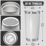 20 oz Tumbler Coffee Travel Tumblers Bulk with Lid Stainless Steel Double Wall Vacuum Insulated Mug Powder Coated Cups fit Car Cupholder for Hot and Cold - White, 4Pack - Image 4
