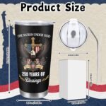 250 Years America Anniversary Tumbler, 20oz USA 250th Birthday Stainless Steel Insulated Tumbler, One Nation Under God Office Decor Desk Accessories Gifts for Coworkers - Image 7
