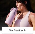 Takeya Actives Water Bottle with Straw Lid - Durable & Easy-Care Water Bottle with Stainless Steel Insulation - BPA-Free Lid with Carry Handle & Straw - Dishwasher-Safe - 18 oz, Blush - Image 4
