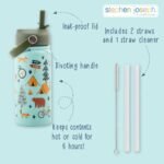 Stephen Joseph, 14oz Insulated Stainless Steel Water Bottle with Straw and Handle for Sports, Travel, and School, BPA-Free Sports Water Bottle, Farm - Image 5